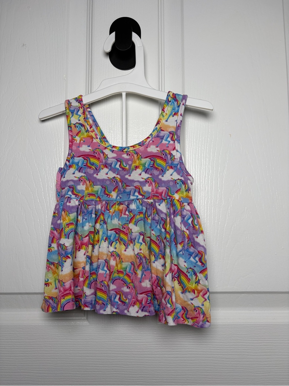 Posh Peanut x Lisa Frank Markie Unicorn Peplum Bummies Set 6-12M